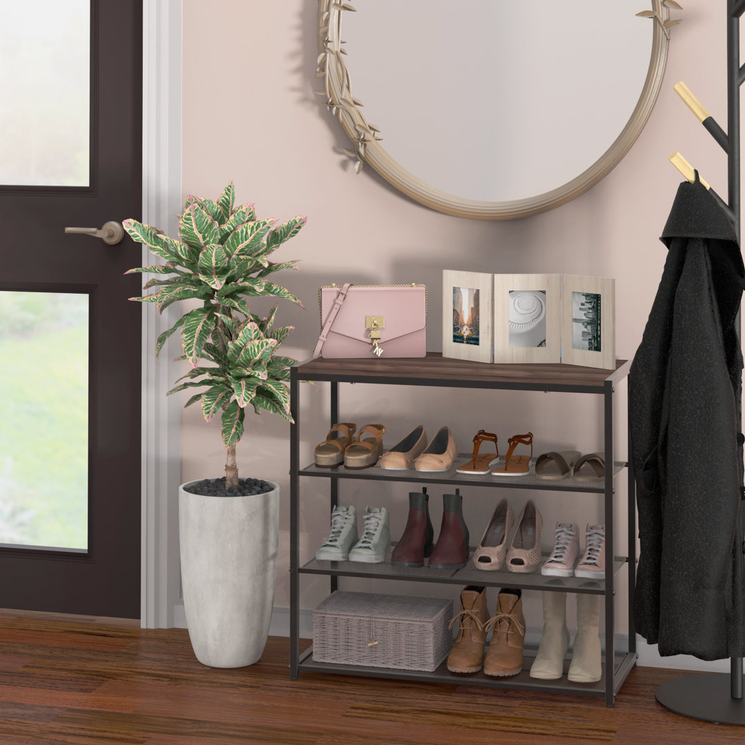 Steel Frame 4-Tier Shoe Storage Shelf